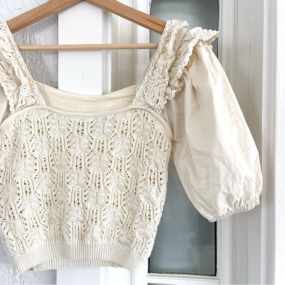 En Saison Cream Lace Top - Picture 11 of 15